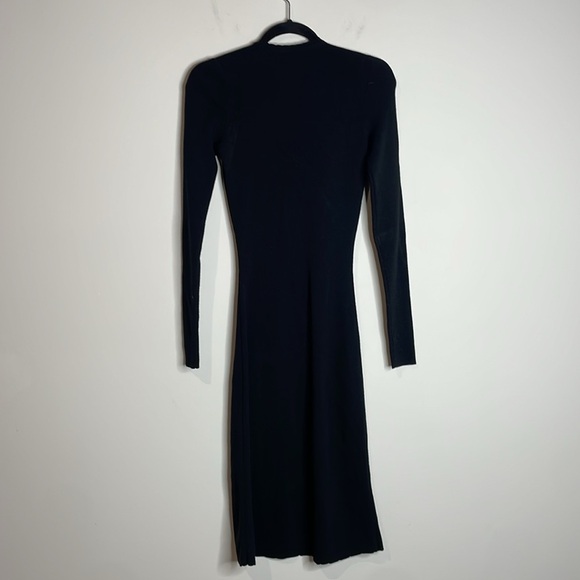 SOLD Wolford | Virgin Wool Blend Black Long Sleeve V-Neck Dress Size Small - Picture 7 of 7